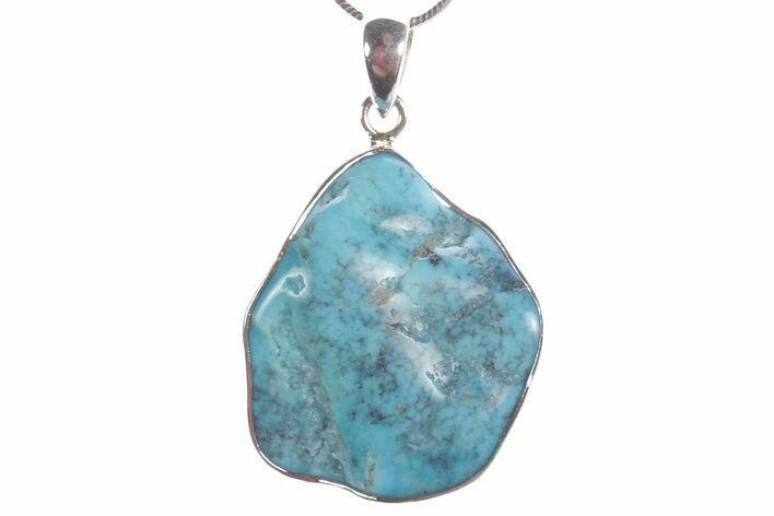 Kingman Turquoise Pendant (Necklace) - Sterling Silver #353927
